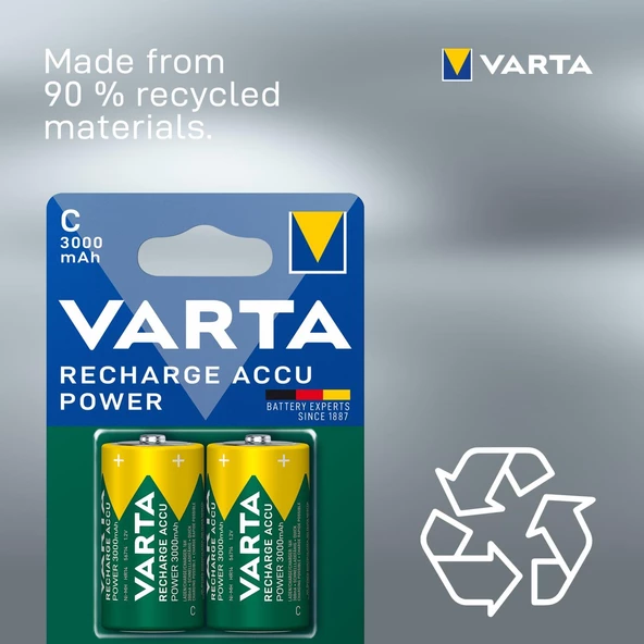 Varta 3000 mAh C Boy Şarj Edilebilir 2’li Pil - 2