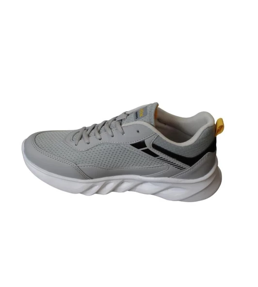 KİNETİX Erkek Siyah Gri Fileli Kalın Taban Koşu Spor Ayakkabı - Resim 8