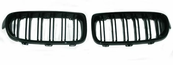 Bmw f30 çift çizgi ön panjur ızgara 2012-2018 arası parlak siyah - 2