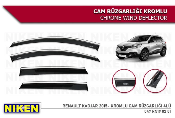Renault Kadjar Kromlu Cam Rüzgarlığı Niken 2015+