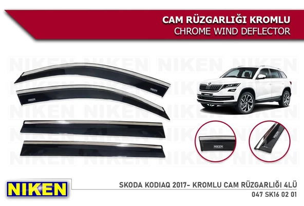 Skoda Kodiaq Kromlu Cam Rüzgarlığı Niken 2017+ ürün görseli