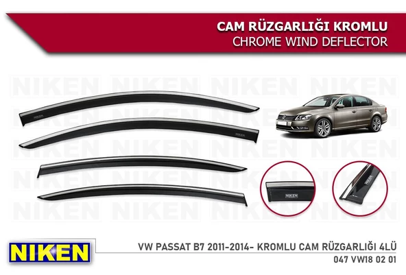 Vw Passat b7 Kromlu Cam Rüzgarlığı Niken 2011-2014