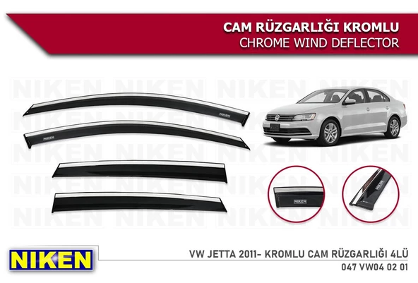 Vw Jetta Kromlu Cam Rüzgarlığı Niken 2011+