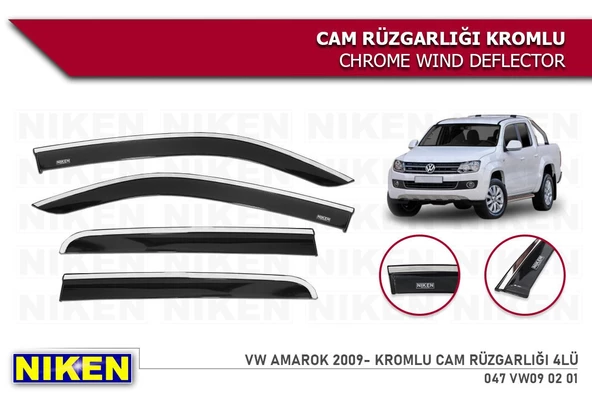 Vw Amarok Kromlu Cam Rüzgarlığı Niken 2009+