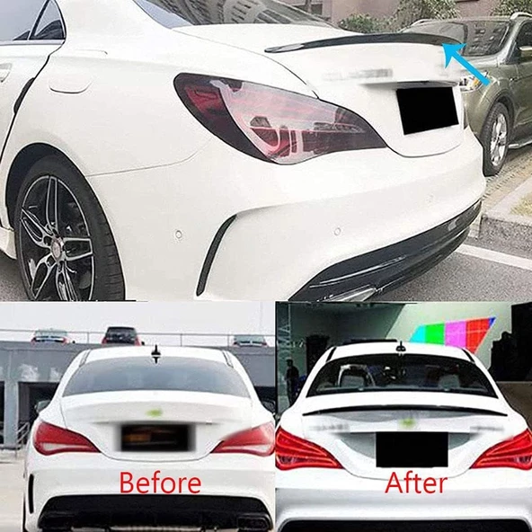 Mercedes Cla w117 boyalı spoiler 2013-2019 arası modeller (Pianoblack) - 2