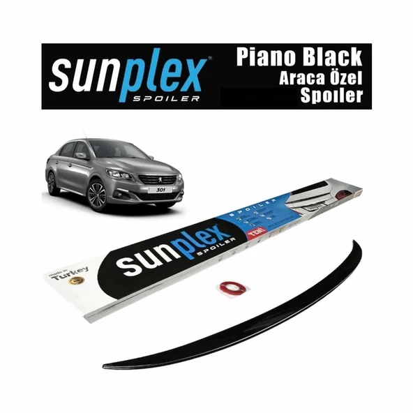 Peugeot 301 Spoiler Piano Black 2012-2021 arası modellere uyumlu Sunplex