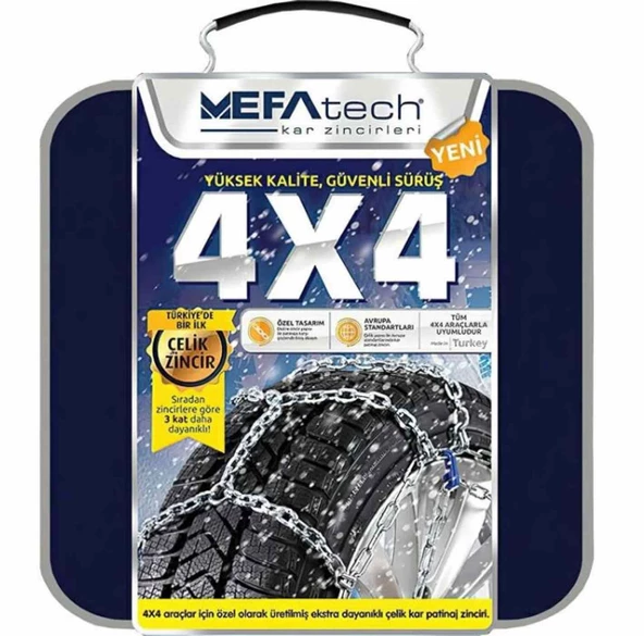 Mefatech 185/70x15 kar patinaj zinciri 4X4 Jeep ve Minibüslere Uyumlu No:800 - Resim 3