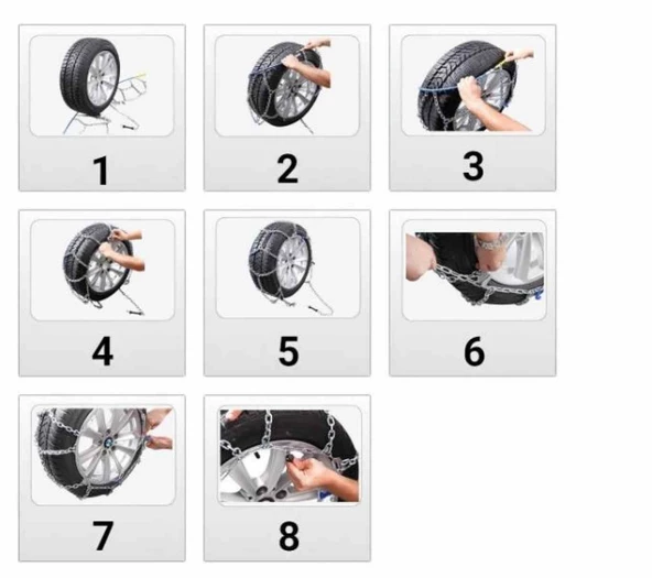 Mefatech 225/75x16 kar patinaj zinciri 4X4 Jeep ve Minibüslere Uyumlu No:1200 - 2