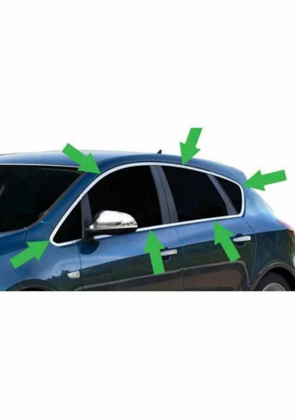 Opel Astra J Hb Cam Çıtası Çerçevesi Kromu Nikelajı Komple 2010-2014 arası - 2