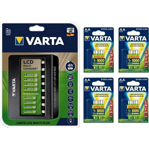 D-light Varta Multi Plus 8’li Şarj Cihazı + 8 x 2700 mAh AA Şarjlı Pil