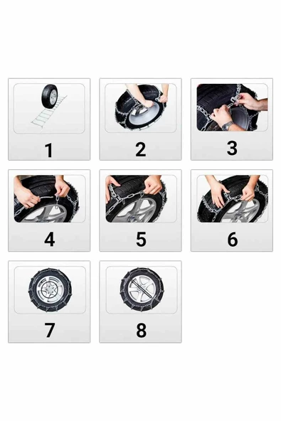 195/65x16 Ebatlarına Uyumlu Serme Kar Patinaj Zinciri Mefatech - Resim 6