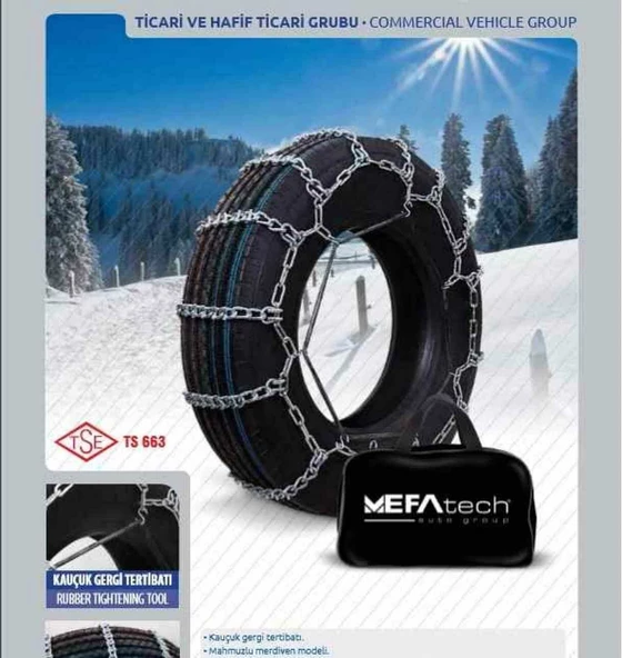 205/60x15 Ebatlarına Uyumlu Serme Kar Patinaj Zinciri Mefatech ürün görseli 1