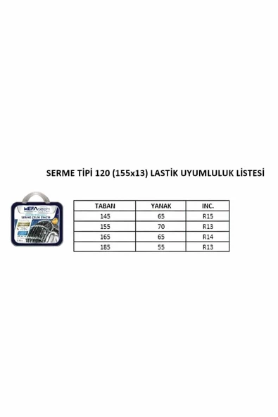 155x12 Ebatlarına Uyumlu Serme Kar Patinaj Zinciri Mefatech - 7