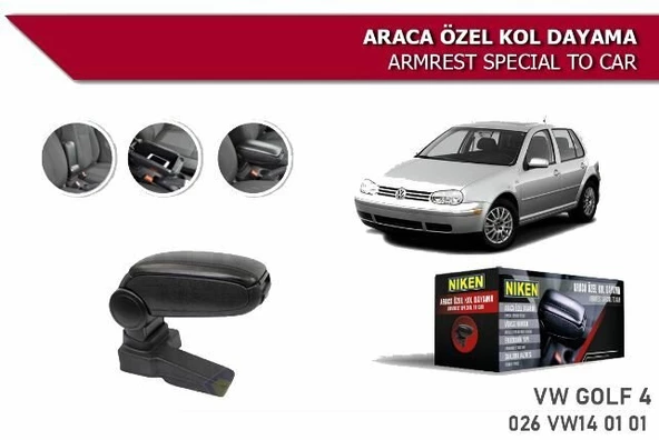 Volkswagen Golf 4 Araca Özel Kol Dayama Kolçak 1997-2005 arası Niken ürün görseli
