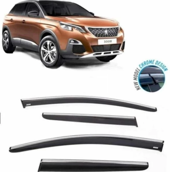 Peugeot 3008 Kromlu Cam Rüzgarlığı 2016-2023 arası Sunplex