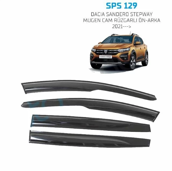 Dacia Sandero Stepway Mugen Cam Rüzgarlığı 2021 sonrası 4'lü Sunplex ürün görseli 1