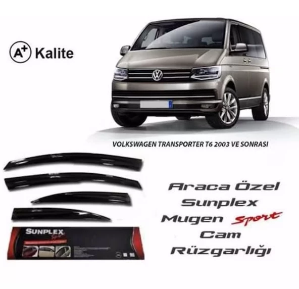 Vw Transporter T5 Mugen Cam Rüzgarlığı 2003-2015 arası 4'lü Sunplex