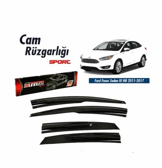 Ford Focus 3 ve 4 (hb-sd) Mugen Cam Rüzgarlığı 2011-2018 arası 4'lü Sunplex