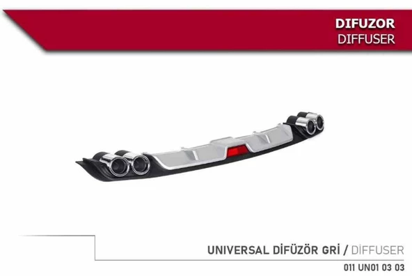Vw Golf 5 uyumlu üniversal difüzör Gri 2003-2010 arası - 3