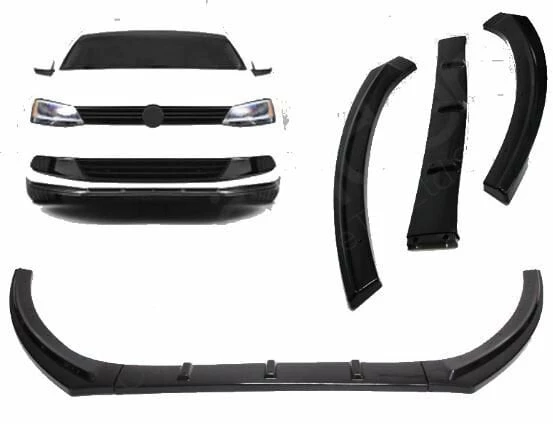 Vw Jetta uyumlu ön tampon altı lip 3 parça kulaklı pianoblack 2011 sonrası - 2
