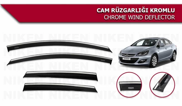 Opel Astra J Kromlu Cam Rüzgarlığı Niken 2010 sonrası uyumlu