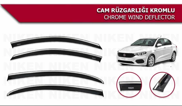 Fiat Egea Kromlu Cam Rüzgarlığı Niken 2016+ sonrası modeller uyumlu
