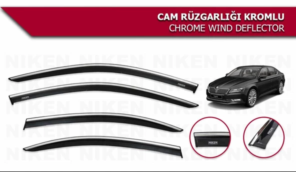 Skoda Superb Kromlu Cam Rüzgarlığı Niken 2015 sonrası ürün görseli 1