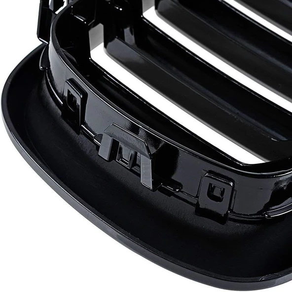 Bmw X5 F15 çift şeritli ön panjur ızgara 2014-2018 arası parlak siyah - 4