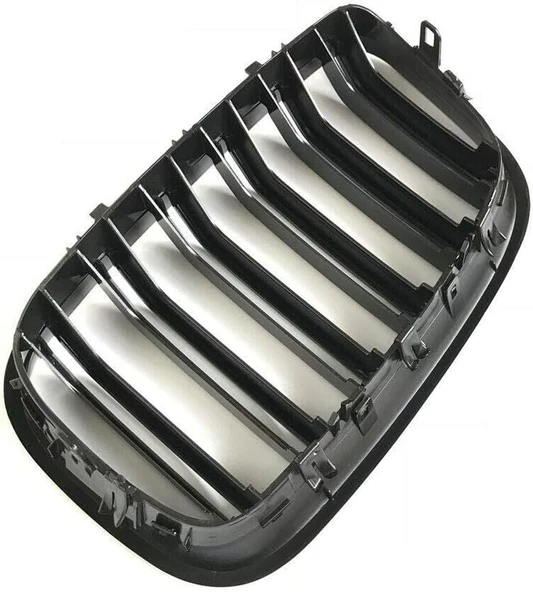 Bmw X5 E70 çift şeritli ön panjur ızgara 2006-2013 arası parlak siyah - 6
