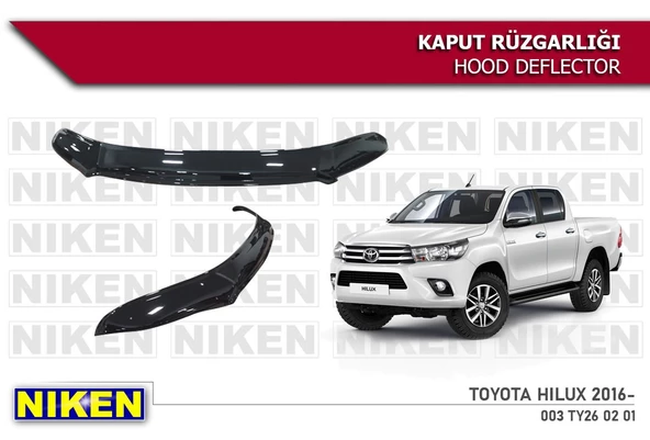 Toyota Hilux Kaput Rüzgarlığı Koruyucu 2016 sonrası