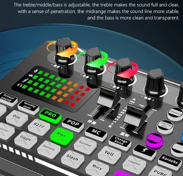 Stüdyo Ses Mikseri USB/MP3 XLR Mikrofon Bağlantısı New - 11