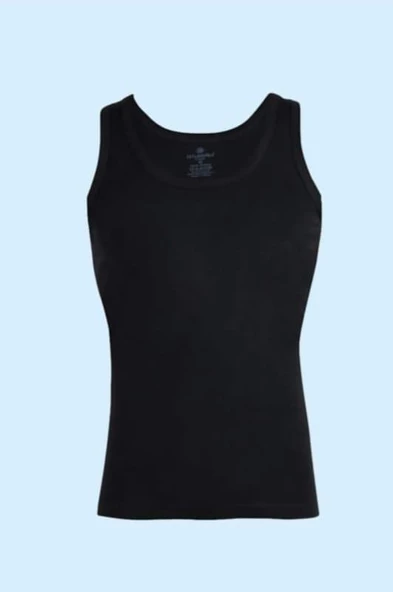 CEYLANOĞLU ERKEK RİBANA ASKILI ATLET 12 ADET  SİYAH 2XL - Resim 2