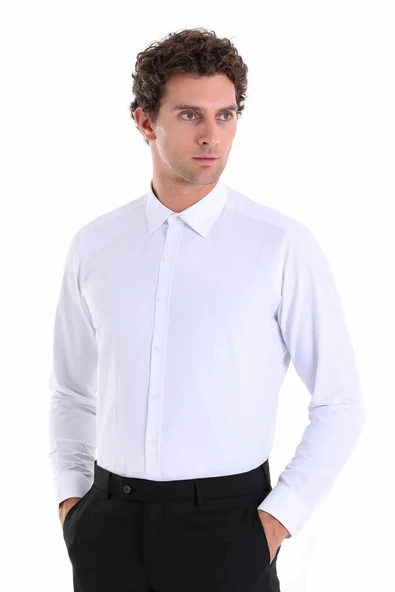 Dormen Classics Kolay Ütülenebilir Slim Fit Dar Kesim Klasik Yaka Cepsiz Erkek Gömlek - 8