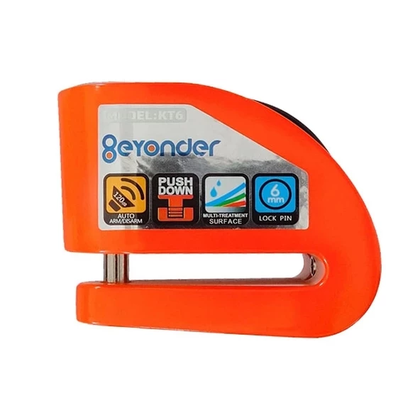 KOVIX KT6/CB-FO 6MM ALARMLI DİSK KİLİT TURUNCU - Resim 2