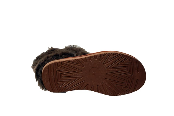 YAZKIŞ Kadın Taba Siyah Tüylü İçi Yünlü Ak Bot - Resim 4