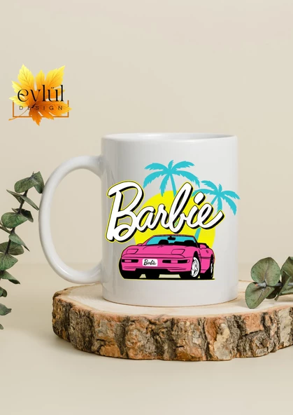 Barbie Temalı Barbie's Car Özel Tasarım Baskılı Kupa Bardak Çay Kahve Bardağı - 2