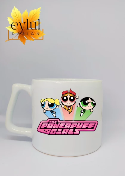 Powerpuff Girls Temalı Özel Tasarım Baskılı Lüks Seramik Kupa Bardak Çay-kahve Bardağı - 1