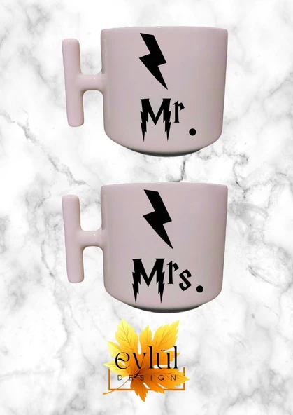 Krem Rengi T Saplı Çiftler İçin İkili Harry Potter Özel Tasarım Baskılı T Kupa Bardak Latte Bardağı