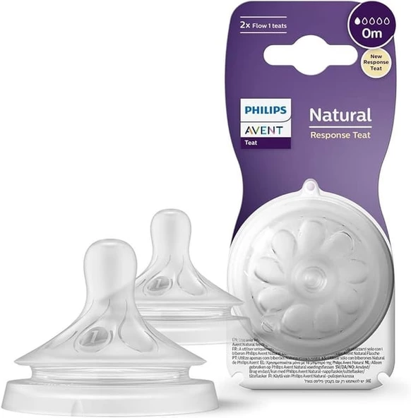 Philips Avent Natural Response 2'li Biberon Emziği, 1 Numara, 0 Ay+ -Scy961/02