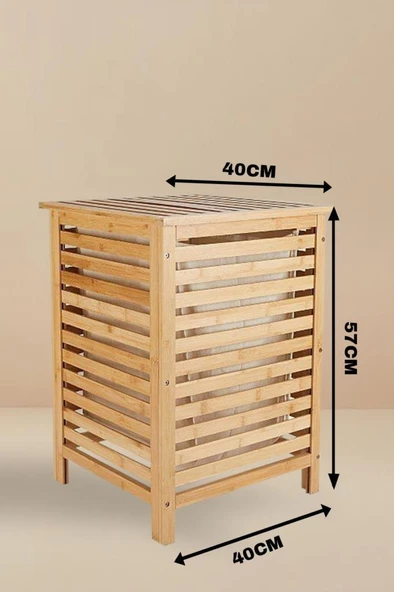 Digithome Bambu Kirli Çamaşır Sepeti Dikdörtgen Kahverengi – H/1 C1-1-289 - 2