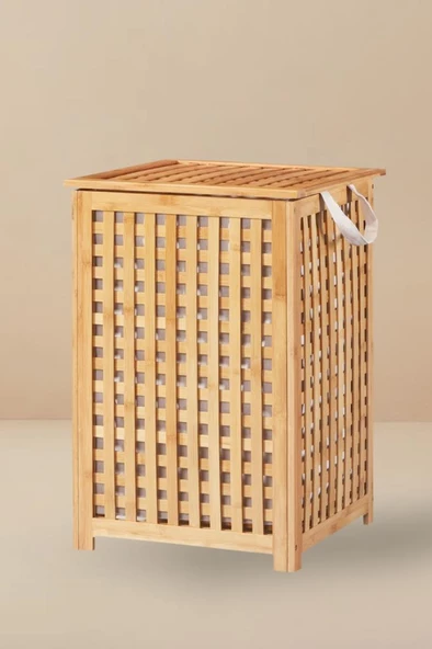 Digithome Bambu Kirli Çamaşır Sepeti Dikdörtgen Kahverengi – H/5 C1-1-289 - 3