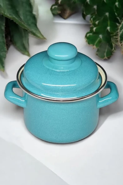 Nishev Emaye Mini Derin Tencere Seti 12 cm 900 ml - 3 Renk Alana 1 Renk Bedava - 8