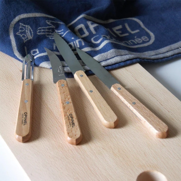 Opinel OP-001300 Essential Küçük Mutfak Bıçağı Seti,Açık Kahve - 2