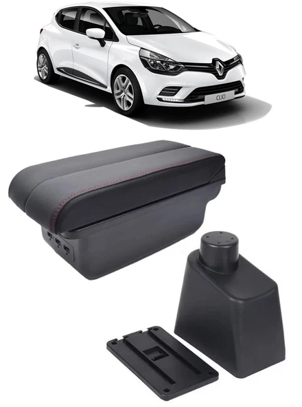 Renault Clio 4 2011-2017 Delmesiz Vidasız Kol Dayama Kolçak Siyah Dikişli