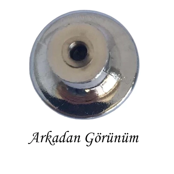 Düz Düğme Krom Kulp Mobilya Çekmece Dolap Kapak Kulbu Metal Kulp Aksesuarları Vidalı (8 Adet) - 4