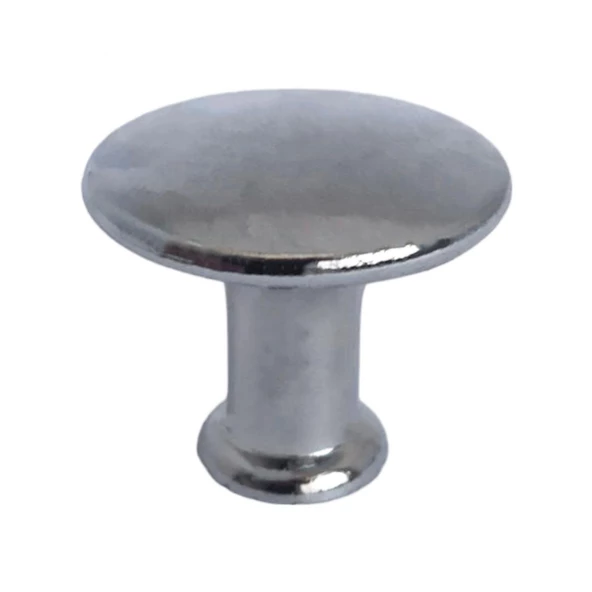 Düz Düğme Krom Kulp Mobilya Çekmece Dolap Kapak Kulbu Metal Kulp Aksesuarları Vidalı (8 Adet) - 5