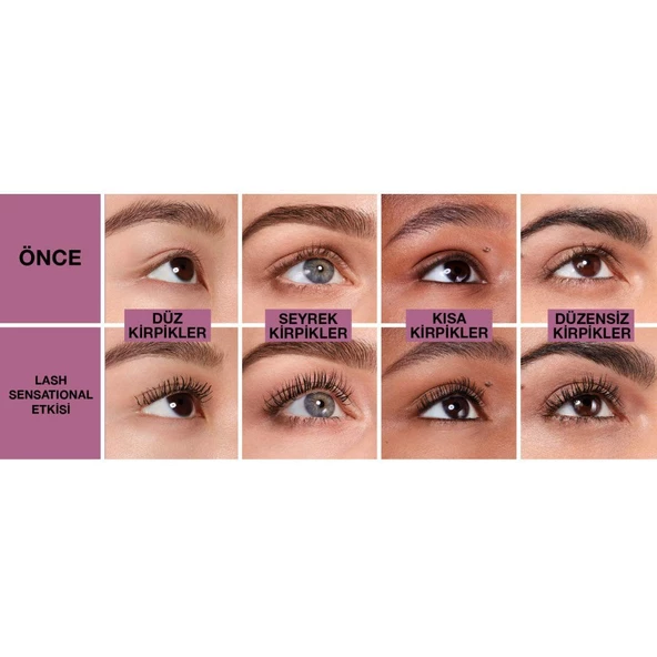 Maybelline New York Lash Sensational Yelpaze Etkili Suya Dayanıklı Siyah Maskara, 9.4 ml - 7