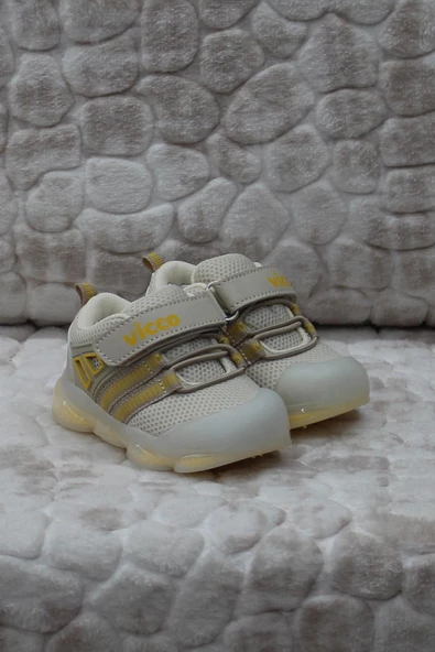 Vicco 346.E24Y.150 Orante Bej Esnek Işıklı İlk Adım Çocuk Ayakkabı