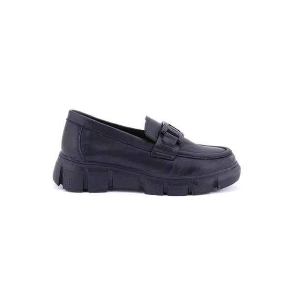 MAMMAMİA D24YA-3430 HAFİF TABAN KADIN DERİ LOAFER AYAKKABI - 2