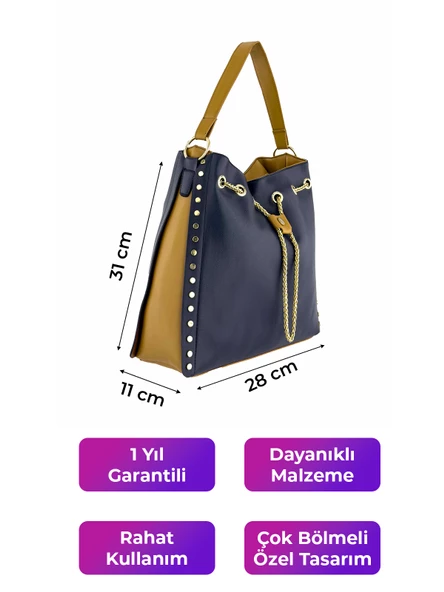 Kriste Bell  Kadın Omuz Çantası Lacivert 7247 - 2